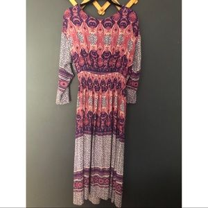 Free People boho open back maxi dress, size L